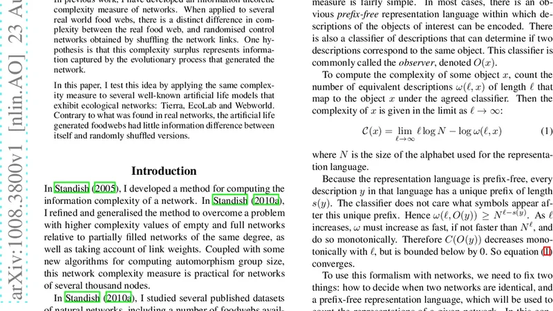 Network Complexity of Foodwebs