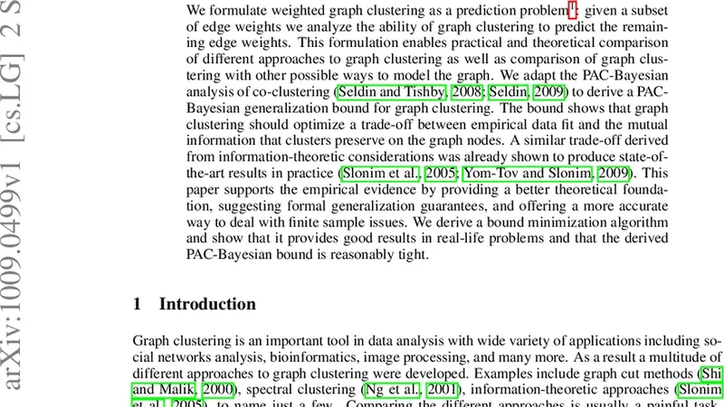 그래프 클러스터링의 PAC베이즈 일반화 이론