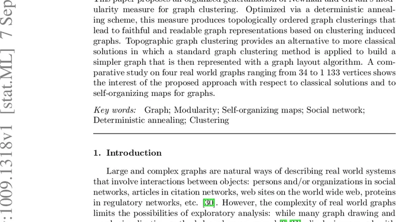 Optimizing an Organized Modularity Measure for Topographic Graph   Clustering: a Deterministic Annealing Approach
