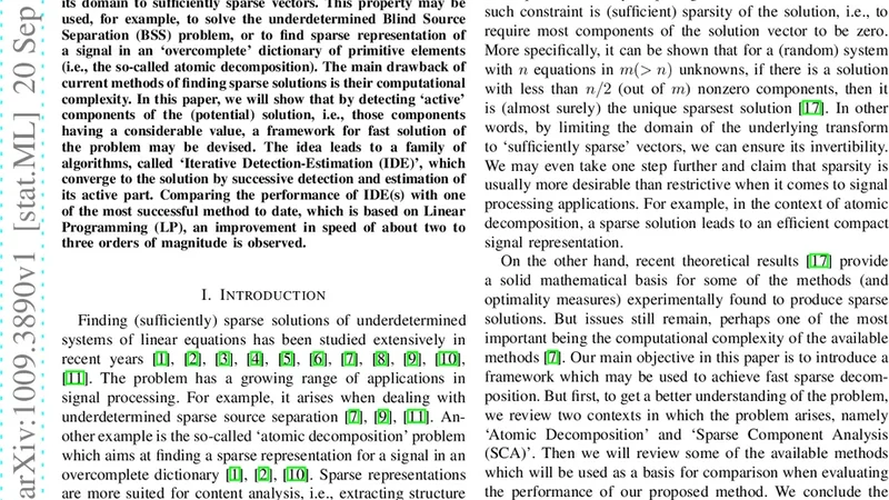 Fast Sparse Decomposition by Iterative Detection-Estimation