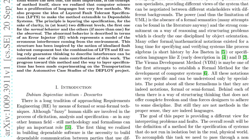 Deriving Specifications of Dependable Systems: toward a Method