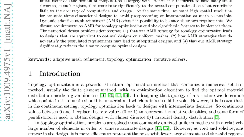 Dynamic Adaptive Mesh Refinement for Topology Optimization