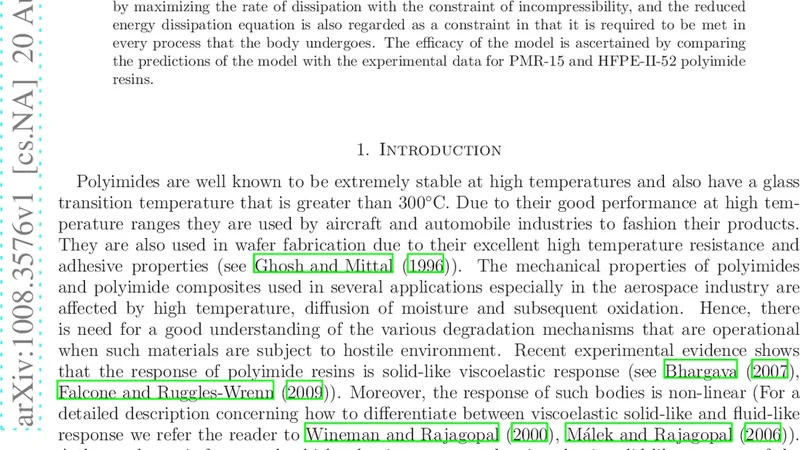 고온 폴리이미드의 비선형 점탄성 모델링