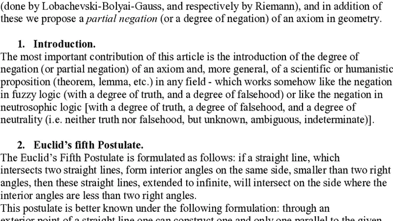 Degree of Negation of an Axiom