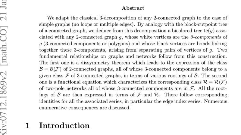 Two-connected graphs with prescribed three-connected components