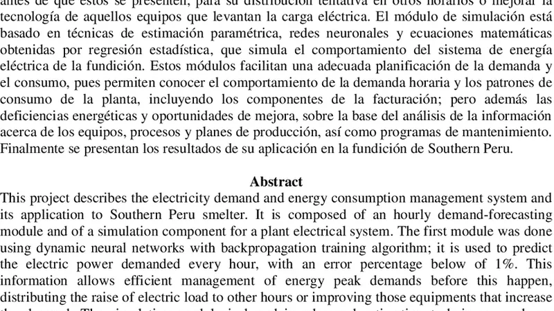Electricity Demand and Energy Consumption Management System