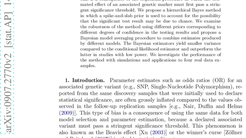 Bayesian methods to overcome the winners curse in genetic studies