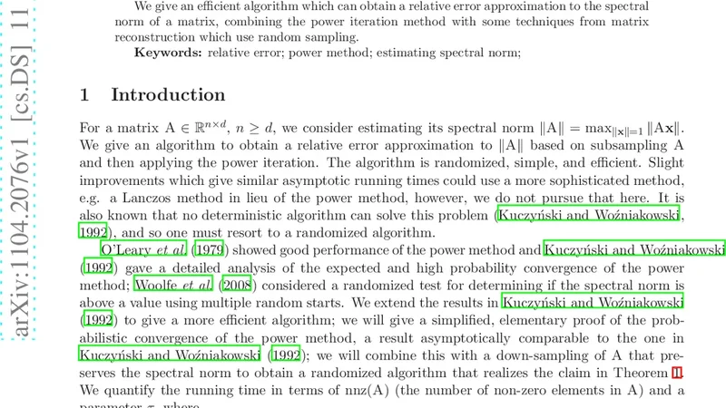 A Note On Estimating the Spectral Norm of A Matrix Efficiently