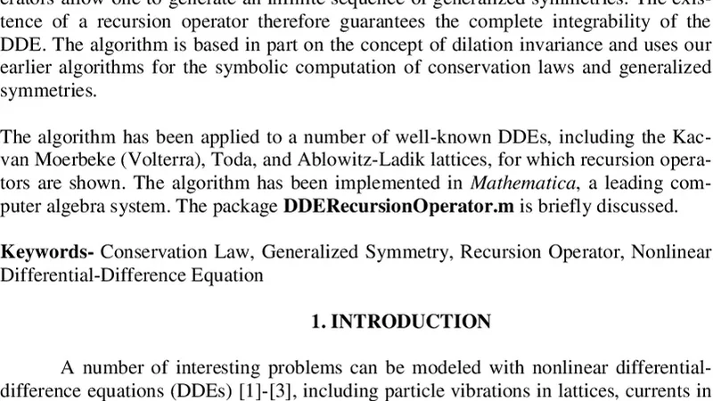 비선형 차분방정식 재귀 연산자 기호 계산