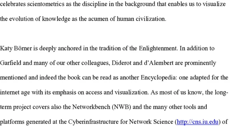 Book review: Katy B'orner, Atlas of Science: Visualizing What We Know.   Cambridge, MA/ London UK: The MIT Press, 2010