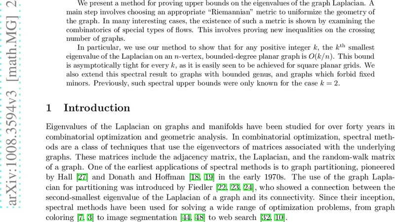 Metric uniformization and spectral bounds for graphs