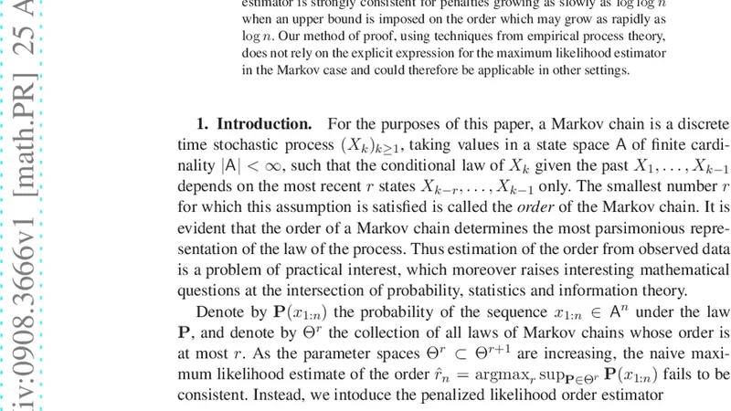 On the minimal penalty for Markov order estimation