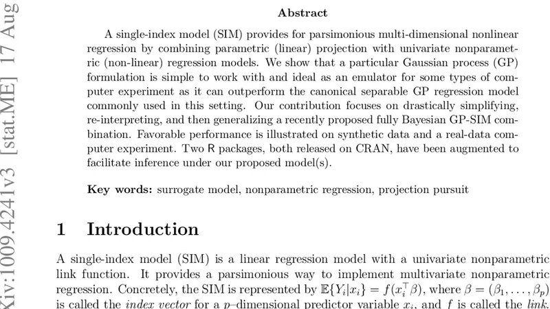 Gaussian process single-index models as emulators for computer   experiments