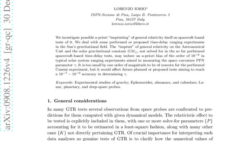 'Imprinting' in General Relativity Tests?