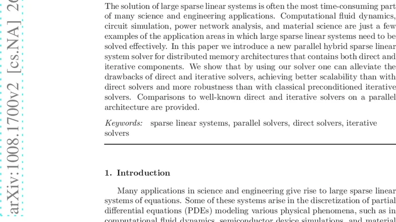 A domain decomposing parallel sparse linear system solver