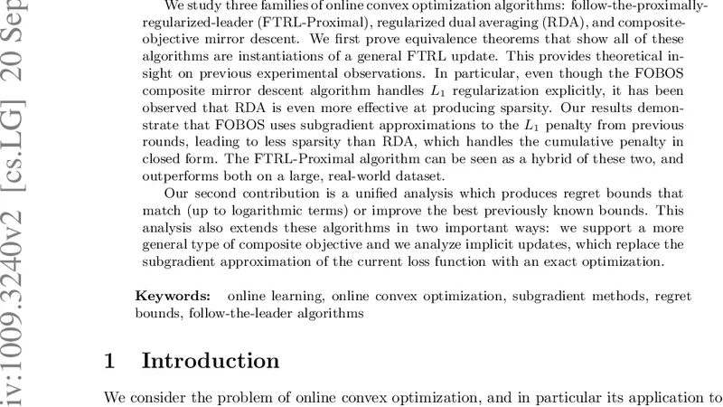 A Unified View of Regularized Dual Averaging and Mirror Descent with   Implicit Updates