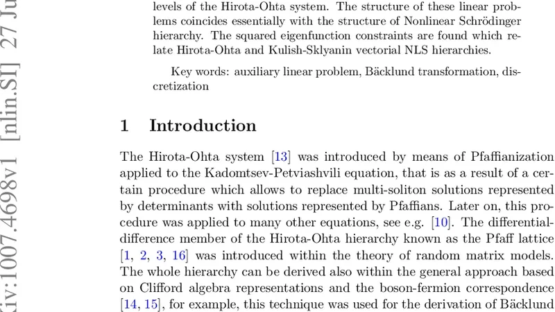 Linear problems and B'acklund transformations for the Hirota-Ohta   system