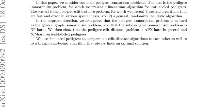 Comparing Pedigree Graphs