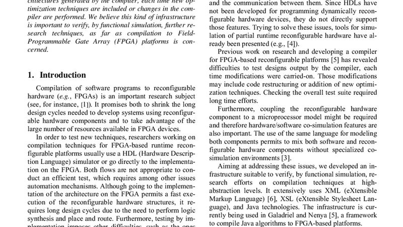An Infrastructure to Functionally Test Designs Generated by Compilers   Targeting FPGAs