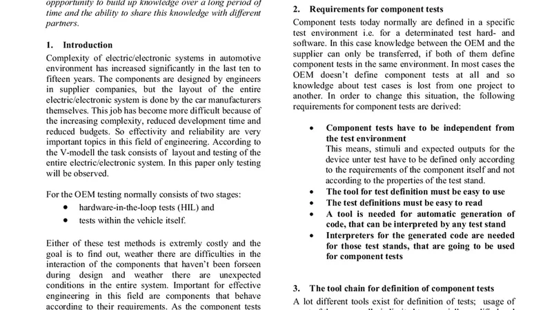 A New Approach to Component Testing