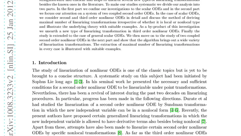 비선형 미분방정식 선형화 변환의 체계적 탐색 방법
