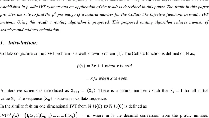 p진법 IVT 기반 특수 컴퓨터 네트워크 라우팅 설계