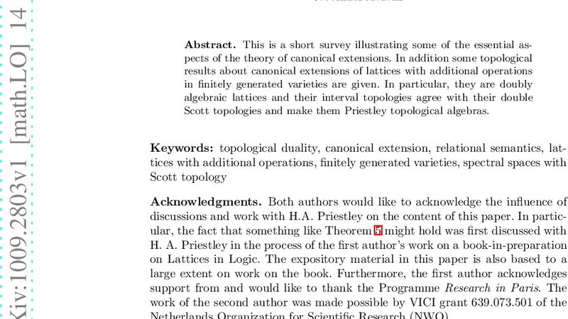 A view of canonical extension