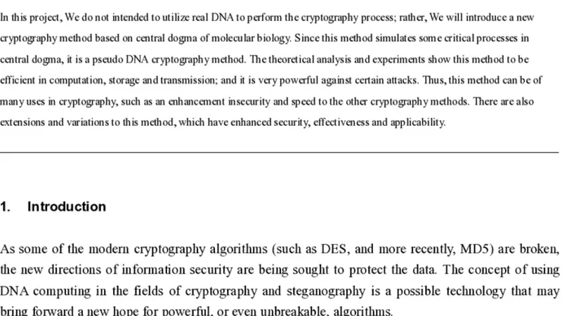 A Pseudo DNA Cryptography Method