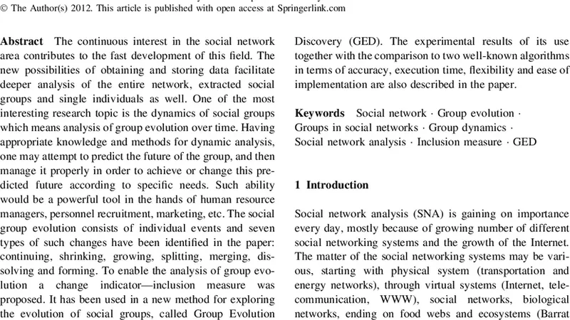 GED: the method for group evolution discovery in social networks
