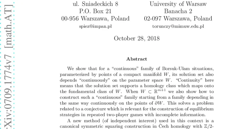 A parametrized version of the Borsuk Ulam theorem