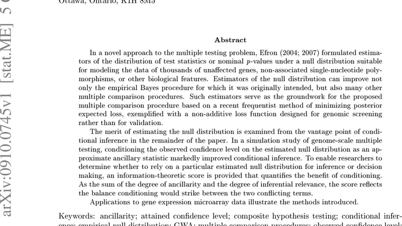Estimating the null distribution for conditional inference and   genome-scale screening