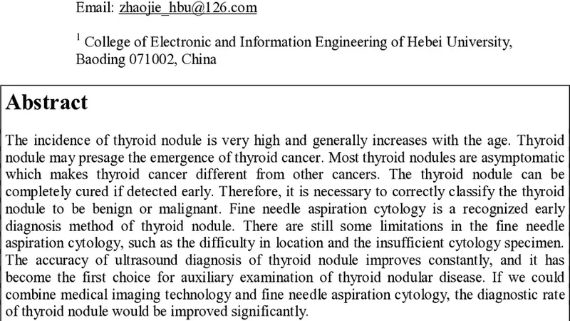 Segmentation of ultrasound images of thyroid nodule for assisting fine   needle aspiration cytology