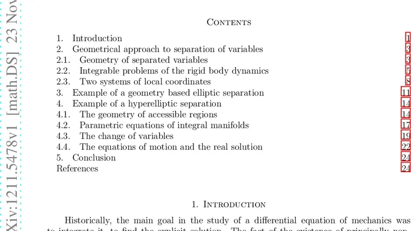 Geometrical approach to separation of variables in mechanical systems
