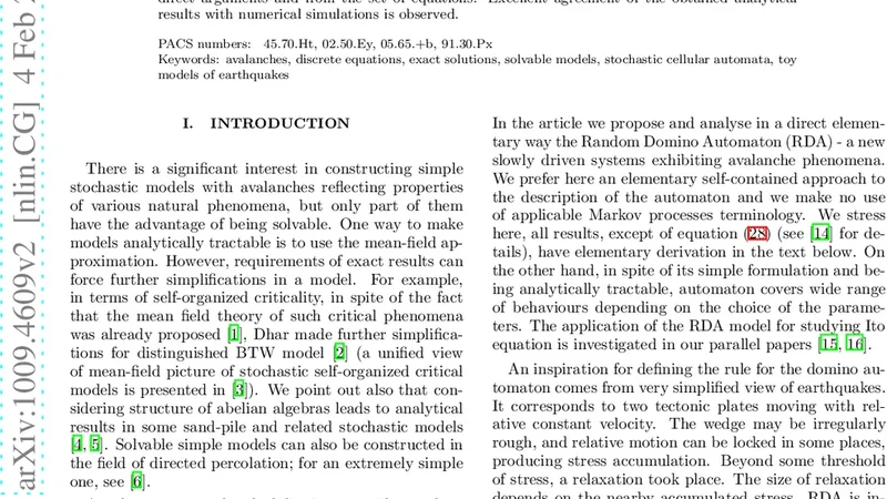 Analytic approach to stochastic cellular automata: exponential and   inverse power distributions out of Random Domino Automaton