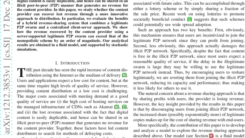 Incentives for P2P-Assisted Content Distribution: If You Cant Beat Em,   Join Em
