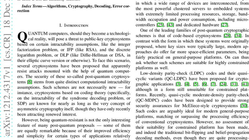 Scaling efficient code-based cryptosystems for embedded platforms