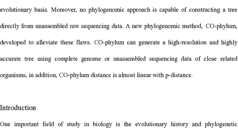 CO-phylum: An Assembly-Free Phylogenomic Approach for Close Related   Organisms