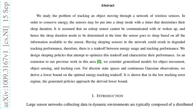 Sensor Management for Tracking in Sensor Networks