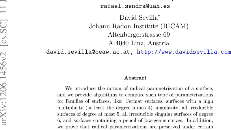 First Steps Towards Radical Parametrization of Algebraic Surfaces