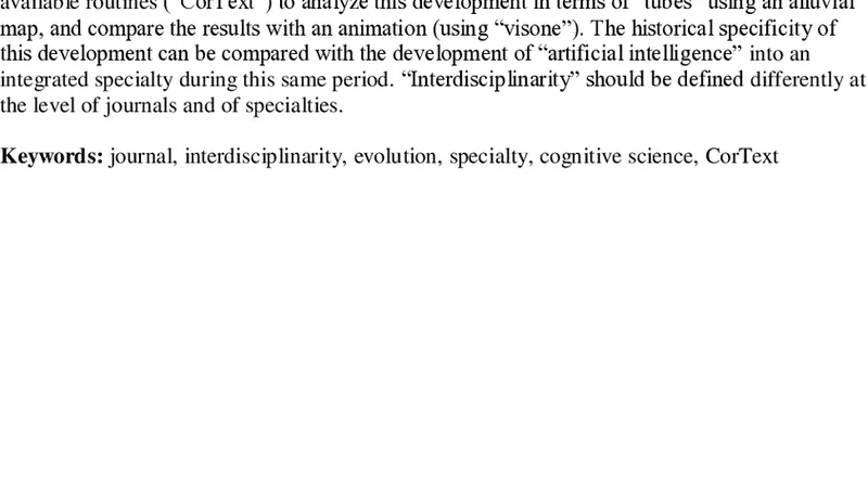 Interdisciplinarity at the Journal and Specialty Level: The changing   knowledge bases of the journal Cognitive Science