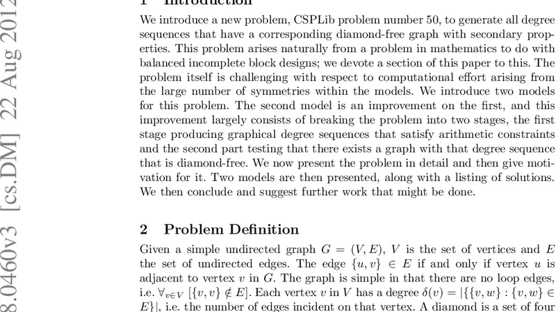 Diamond-free Degree Sequences