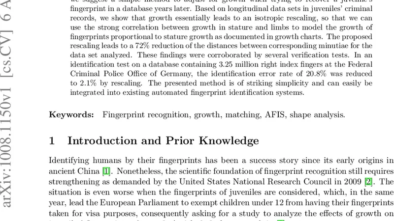 청소년 지문 성장 모델링으로 매칭 정확도 향상
