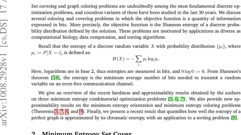 Minimum Entropy Combinatorial Optimization Problems