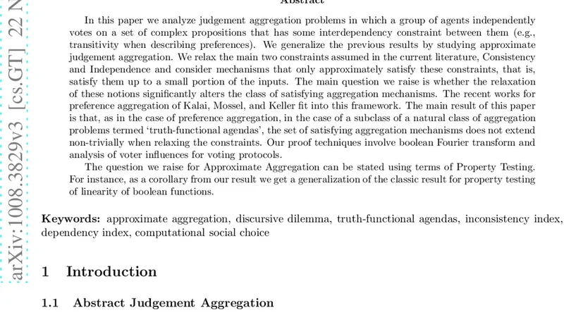 Approximate Judgement Aggregation