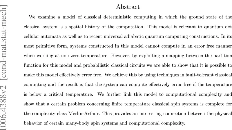 고전 스핀 컴퓨팅의 오류 내성 구현