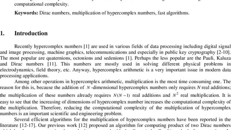 A new algorithm for multiplying two Dirac numbers