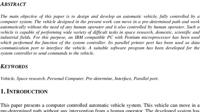PC Guided Automatic Vehicle System