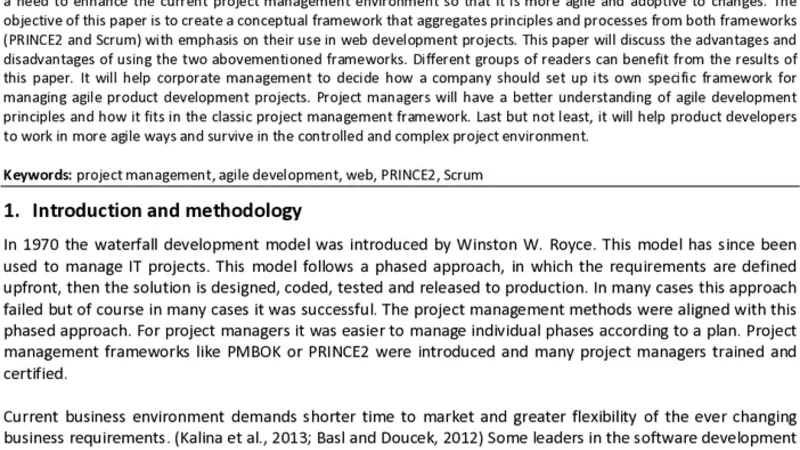 A Conceptual Framework for Web Development Projects Based on Project   Management and Agile Development Principles