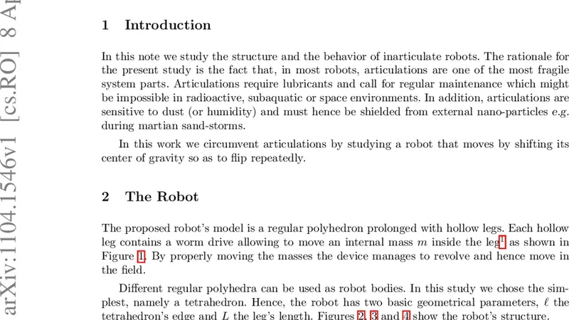 무관절 로봇의 물리 시뮬레이션과 설계 원리
