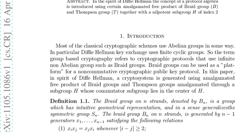 합성 자유곱 기반 공개키 프로토콜